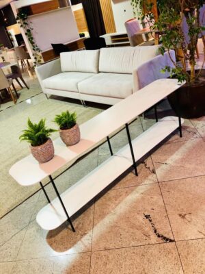 MESA SOFA PROVINCIA IRON -OFFWHITE/PRETO FOSCO 1.80