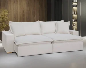 SOFA BIANCHI NAPOLE -RETRATIL -2.50 -MOLAS POCKET - TECIDO CINZA